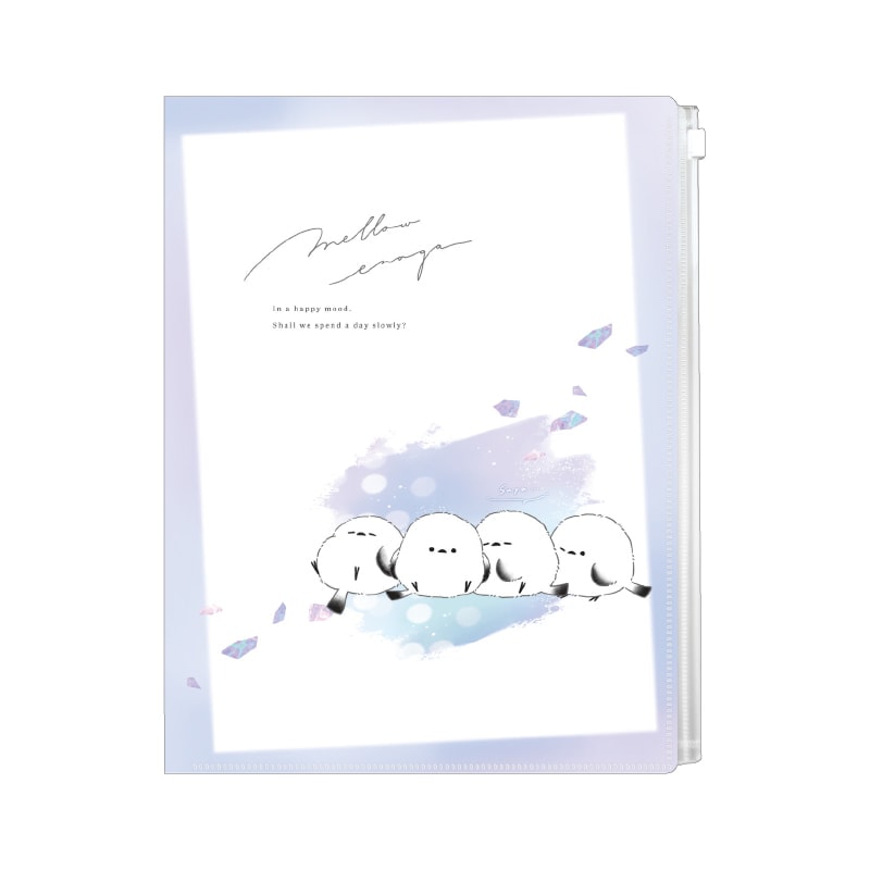 ファスナー付き6ポケットクリアファイル/ずっとシマエナガ